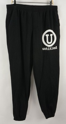New Designs Untitled Circle U Untitled Men's 2XL x 33 Black White Fleece Joggers