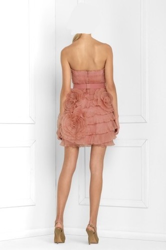 NEW BCBGMAXAZRIA PLEATED-ORGANZA BUSTIER DRESS SAN6K532 SIZE 8 - Picture 2 of 12