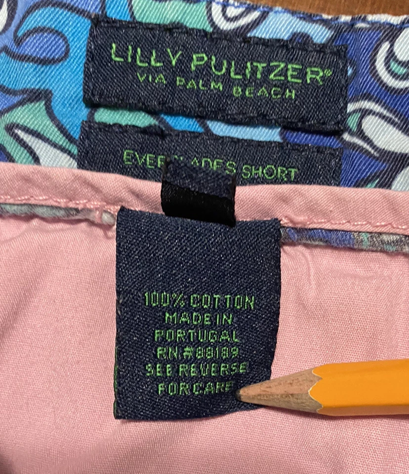 Pantalones Cortos Chinos Lilly Pulitzer Via Palm Beach Para Hombre 38 Everglades Cachemira Abstracto Foto 3 de 4