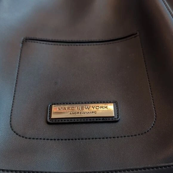 Marc New York Andrew Marc Bolso Hobo Negro Cartera de Hombro 2 n 1 Doble Asa Mediano Foto 4 de 4