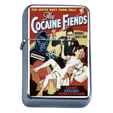 Vintage Poster D306 Flip Top Oil Lighter Wind Resistant Flame Dust From Hell