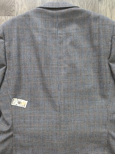 DAKS London Glen Plaid Prince Of Whales Check Wool Blazer 44L Union Made USA Vtg - Picture 8 of 18