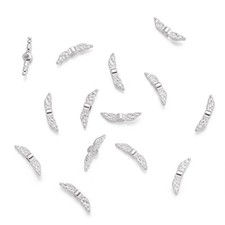 400x Silver Color Angel Wing Tibetan Silver Beads DIY Jewerly Findings 12x3x3mm