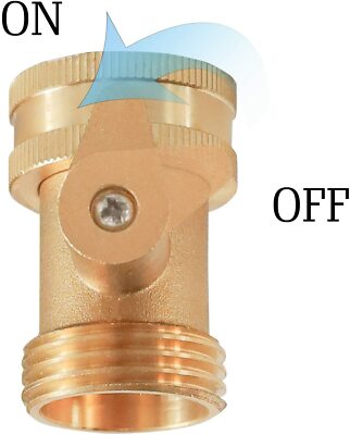 2-Pack Brass Garden Hose Shut Off Valve - 3/4" Connector, Handy Water Flow Control