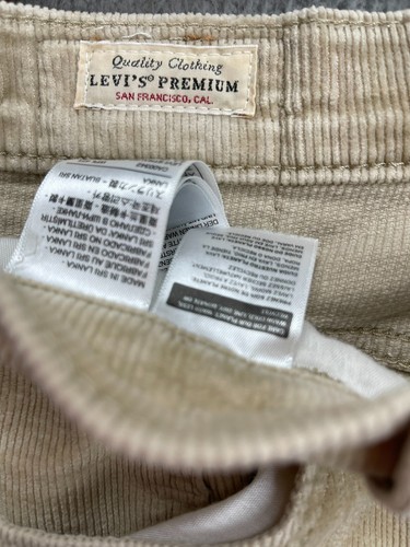 Levi Strauss Pants Mens Size 33x34 Beige Corduroy - Picture 9 of 21