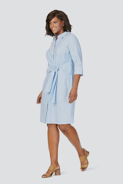 Foxcroft Womens' Coastal Blue Striped 