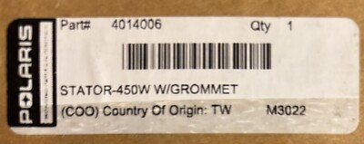 Genuine Polaris Part 2013-16 Scrambler Sportsman Stator 450W w/Grommet 4014006