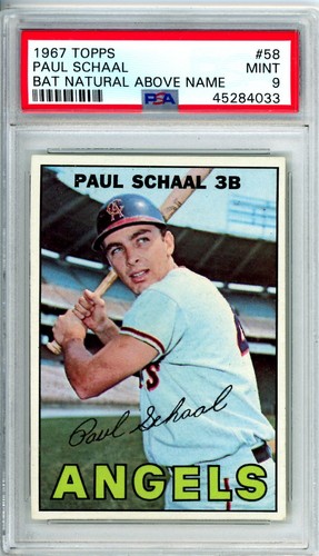 1967 Topps Paul Schaal #58 Bat Natural above name PSA 9 Angels 12119 - 第 1/1 張圖片