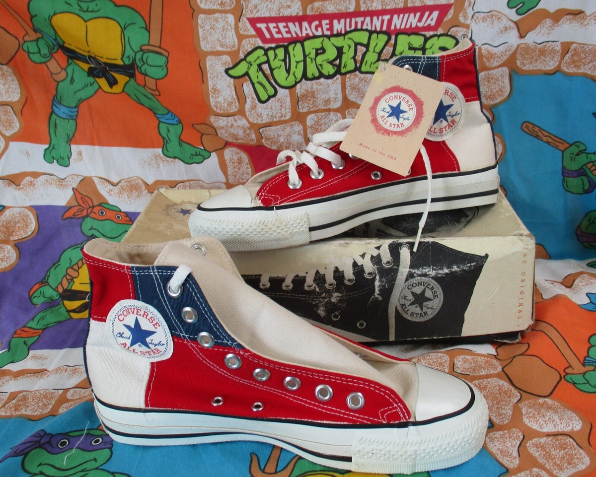 VTG 90s Dead Stock Converse All Star Hi Tri-Color Patch Work VTG 90s Dead Stock Converse All Star Hi Tri-Color Patch Work