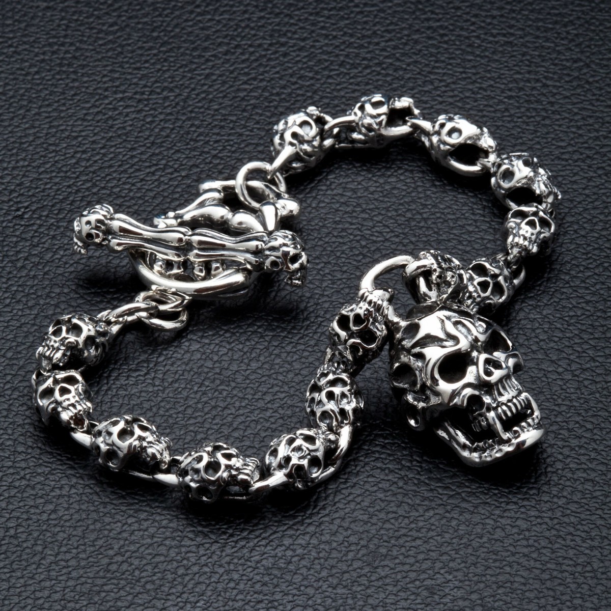 アクセサリー Skull Chain Bracelet - Silver 925 Men Bracelet Skull Chain 10 mm Sterling Silver 925 | eBay