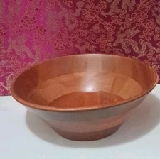 Vintage Solid American Walnut Wooden Bowl Hand Crafted 10" Diameter
