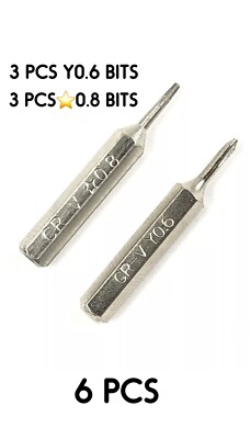 6PC Y000 Tri Wing Point Y0.6 Pentalobe P2 0.8 Screwdriver bit for iPhone 7 8 XS