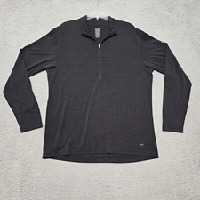 REI 1/4 zip Base Layer Polyester Men's XL Extra Large Gray Long Sleeve Pullover
