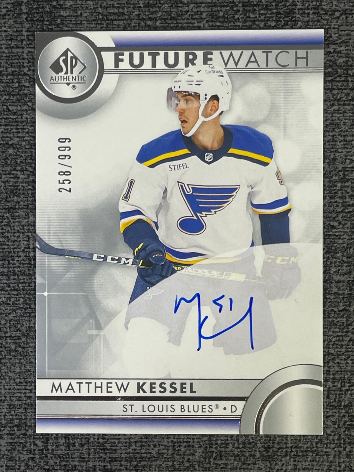 Matthew Kessel 2023-24 SP Authentic Future Watch Auto #130 /999 St. Louis Blues