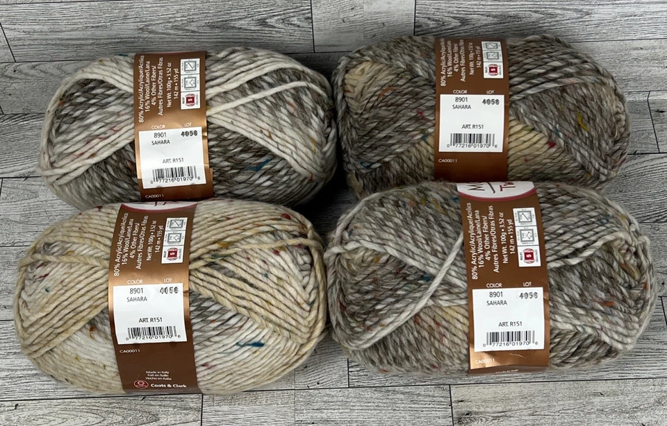 LOT OF 4 Moda Dea Tweedle Dee Shaded Effect Yarn Sahara Made In Italy NEW - Image 2 of 4