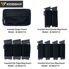IDOGEAR Tactical Insert Zipper Pouch Mag Pouch for 9mm 5.56mm Mag Hook&Loop Army