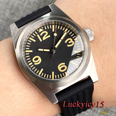 Nologo Black Dial 20ATM 38MM Sapphire Crystal Miyota 8215 Automatic Men Watch