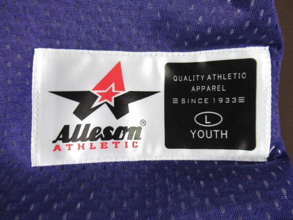 Camiseta deportiva de baloncesto Alleson púrpura grande juvenil (100 % poliéster) (D ED) Foto 3 de 4