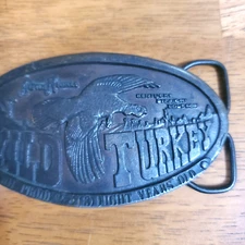 Bergamot Wild Turkey Austin Nichols Kentucky Straight Bourbon Belt Buckle 1974