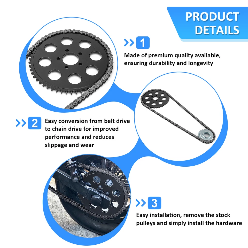 Chain Drive Transmission Sprocket Conversion Kit for Harley 2008-2017 Softail - Image 2 of 4