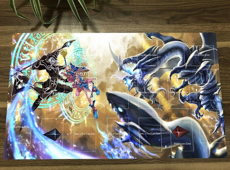 NEW YuGiOh Playmat BlueEyes White Dragon & Dark Magician TCG CCG