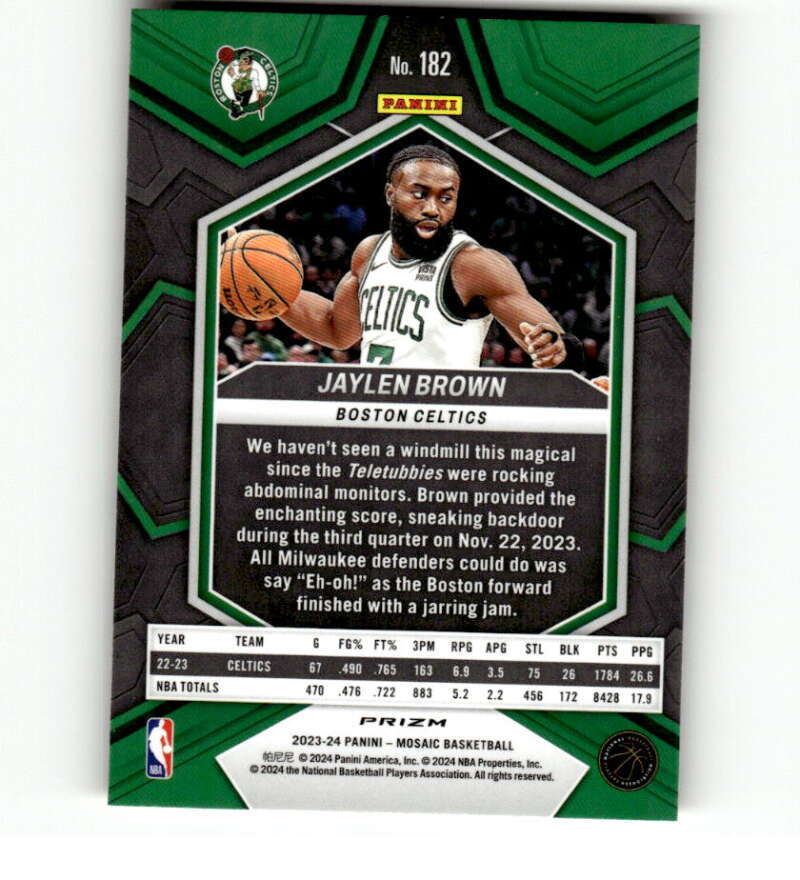 2023-24 Panini Mosaic Mosaic Reactive Yellow #182 Jaylen