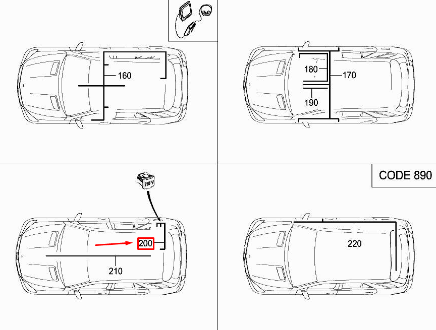 Faisceau de câbles de prise 115 V pour MERCEDES-BENZ ML W166 A2925408705