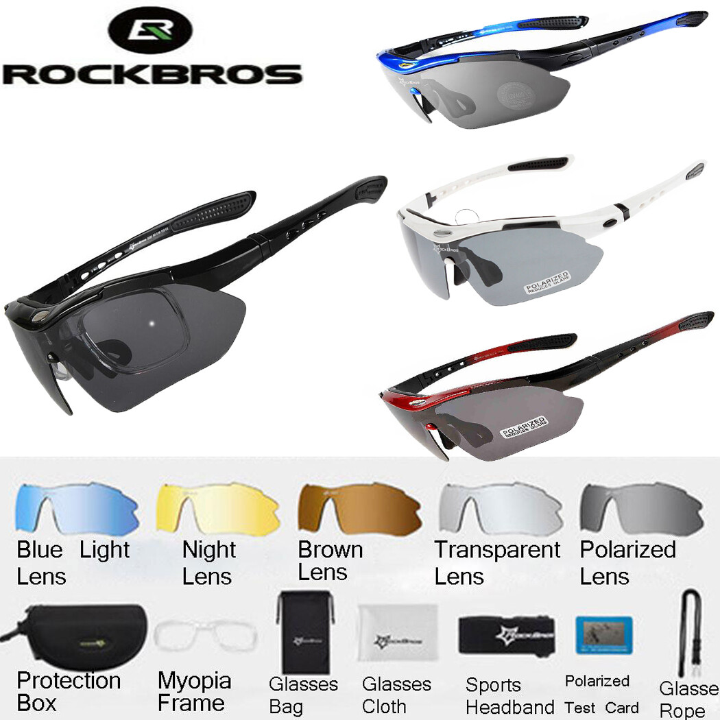 ROCKBROS 5 Lens Cycling Polarized Sunglasses Outdoor Bike UV400