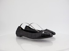 AGL Naomi Womens Ballet Flats Size 38.5 8.5 Quilted Black Leather Cap Toe