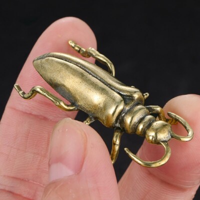 Brass Beetle Figurine Small Insect Statue Animal Figurines Toys Table Decoration