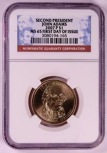 2007-P John Adams Presidential Dollar NGC MS65 ***RARE ORIGINAL COIN***