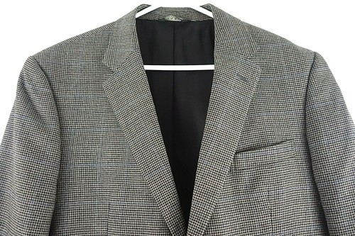 Jos. A. Bank Black Gray Tweed Wool Sports Coat Jacket Men's Size 42L 42 L - Picture 5 of 8