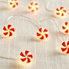 Pier 1 Imports 5' Peppermint Swirl Christmas Glimmer Strings Flexible LED Lights