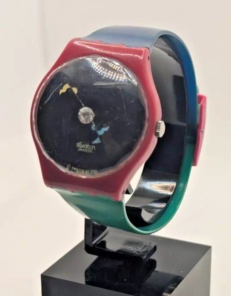 Vintage 1990er Swatch Original Modell Multicolor Uhr Sammlerstück Timepiece