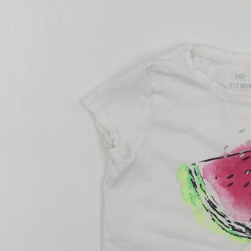 F&F Girls White Cotton Blend Basic T-Shirt Size 6-7 Years Crew Neck - Picture 6 of 12