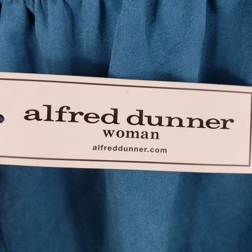 ALFRED DUNNER PANTS Womens Teal Blue Elastic Waist Pull On CLASSIC FIT - Picture 4 of 6