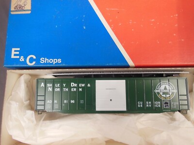 HO SCALE E&C SHOPS KIT ASHLEY DREW & NORTHERN #8196 50' ACF DROOP SIL BOX CAR