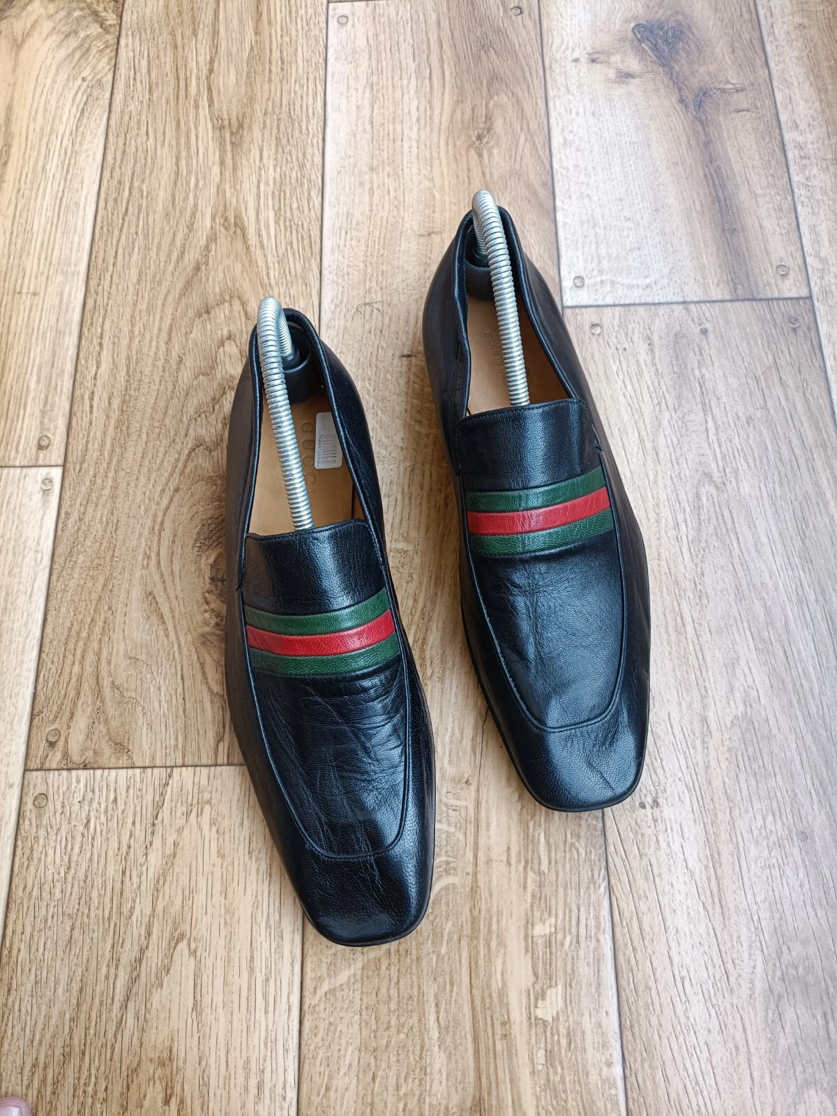 Mocassins GUCCI ROUGE VERT RAYURES CUIR TAILLE 41 EU, 8 US, 7,5 UK