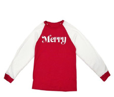 Family PJs Merry Men's Pajama Top, Red/White, XL
