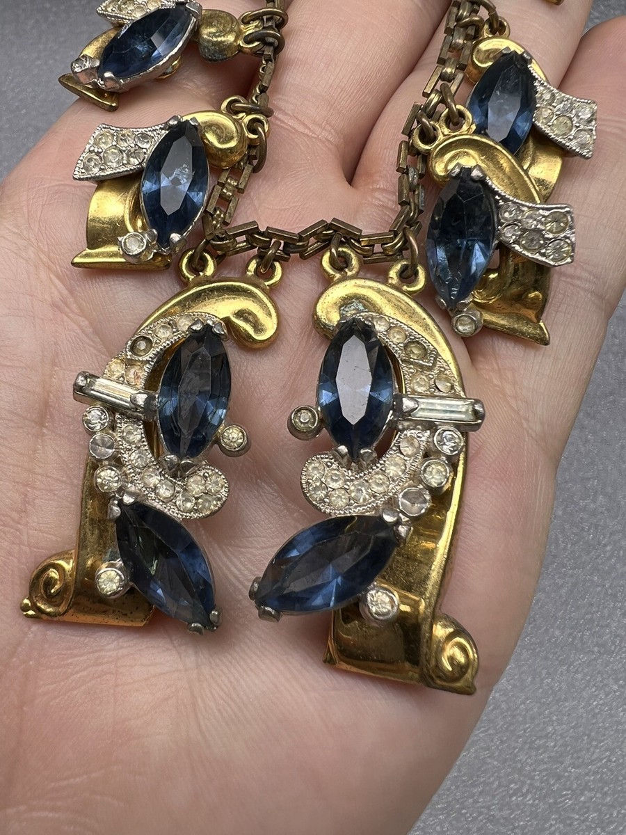 Rare Vintage 1930's McClelland Barclay Rhinestone Gold Tone