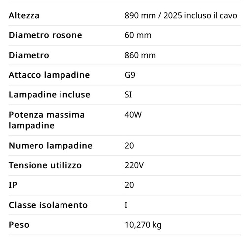 IDEAL LUX Sospensione Copernico Bianco /oro 20 Luci ( Lampadine 3w Comprese) - Bild 6 von 9