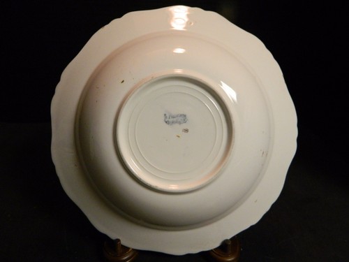 Antique Embossed Beaded Scalloped La Francaise Porcelain Strawberry Bowl Excell - Picture 5 of 6