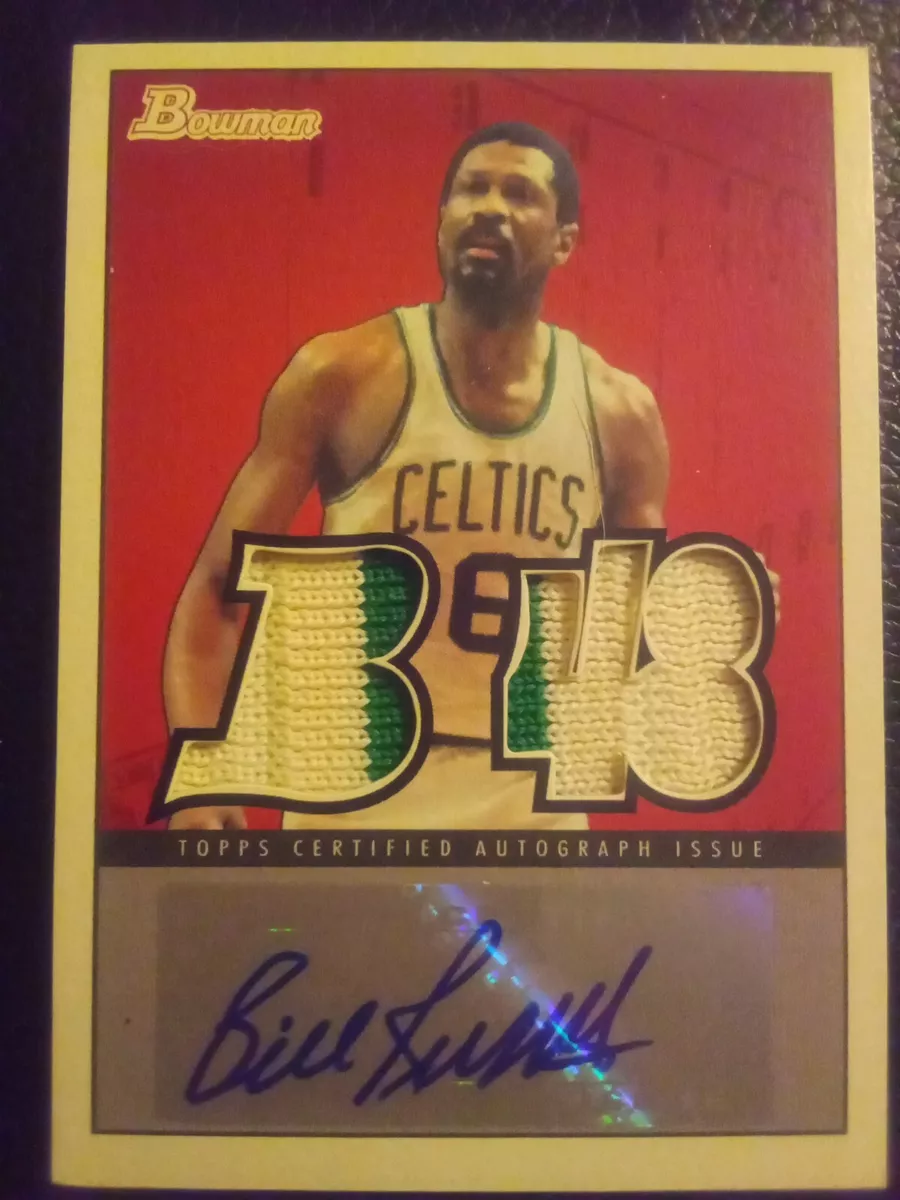 2009-10 BOWMAN 48 BILL RUSSELL AUTO 1948 Design Dual Jersey Patch Auto SP #11/24