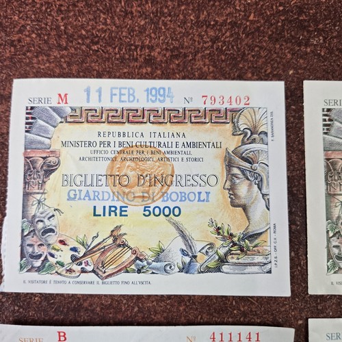 Repubblica Italian 3000, 5000, 8000 & 10000 Lire - BIGLIETTO D,INGRESSO Ticket - Picture 3 of 12