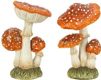 2 StüCk Pilz Figuren Stehend 20,5Cm/21Cm Dekofigur Herbstdekoration Natur Deko