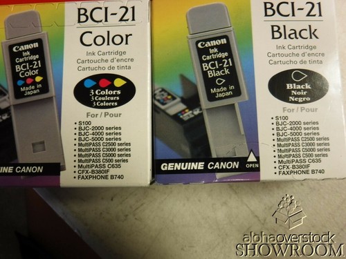 Lot of 2 New Sealed Box Genuine OEM Canon BCI-21 Black BCI-21 Color Ink - Picture 7 of 10