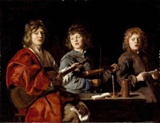 Antoine Le Nain - Three Young Musicians, A2 Print
