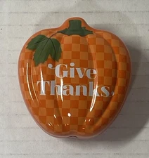 See’s Candies Fall Give Thanks Pumpkin Lollipop Sucker Saver Case Empty New