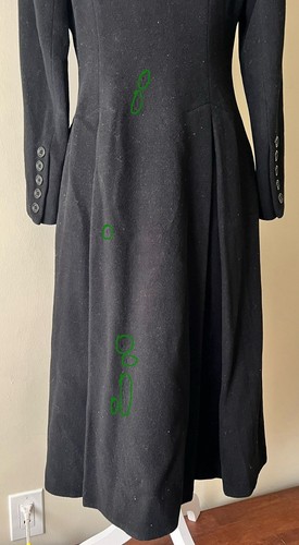 David Hayes Vintage schwarz Wolle zweireihig Mantel Kleid Damen 6 - Bild 14 von 19