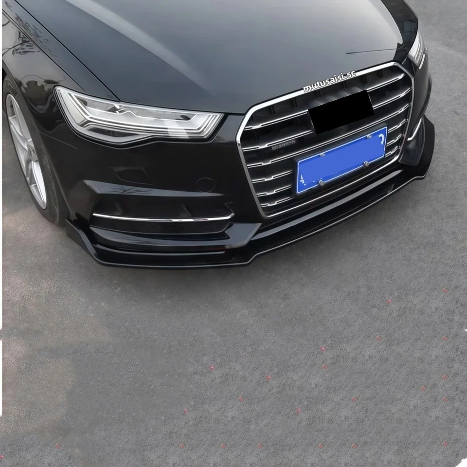 For AUDI S6 A6-S-Line 2016-2018 Front Bumper Lip Splitter Spoiler Underbody Wing Foto 4 de 4